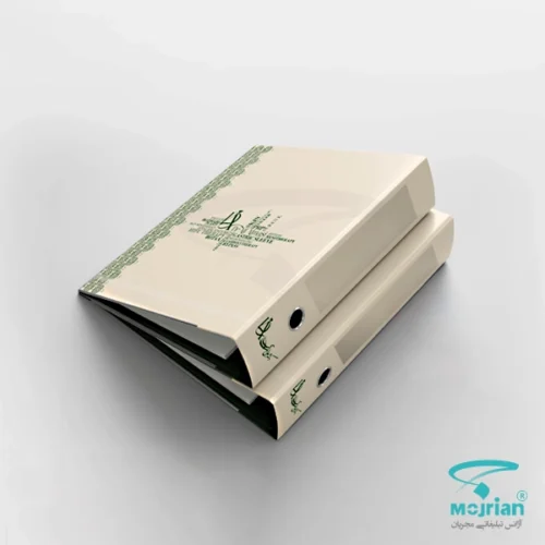 نمای بسته و عطف زونکن تبلیغاتی M203 با چاپ سلفونی کرم و لوگو اختصاصی