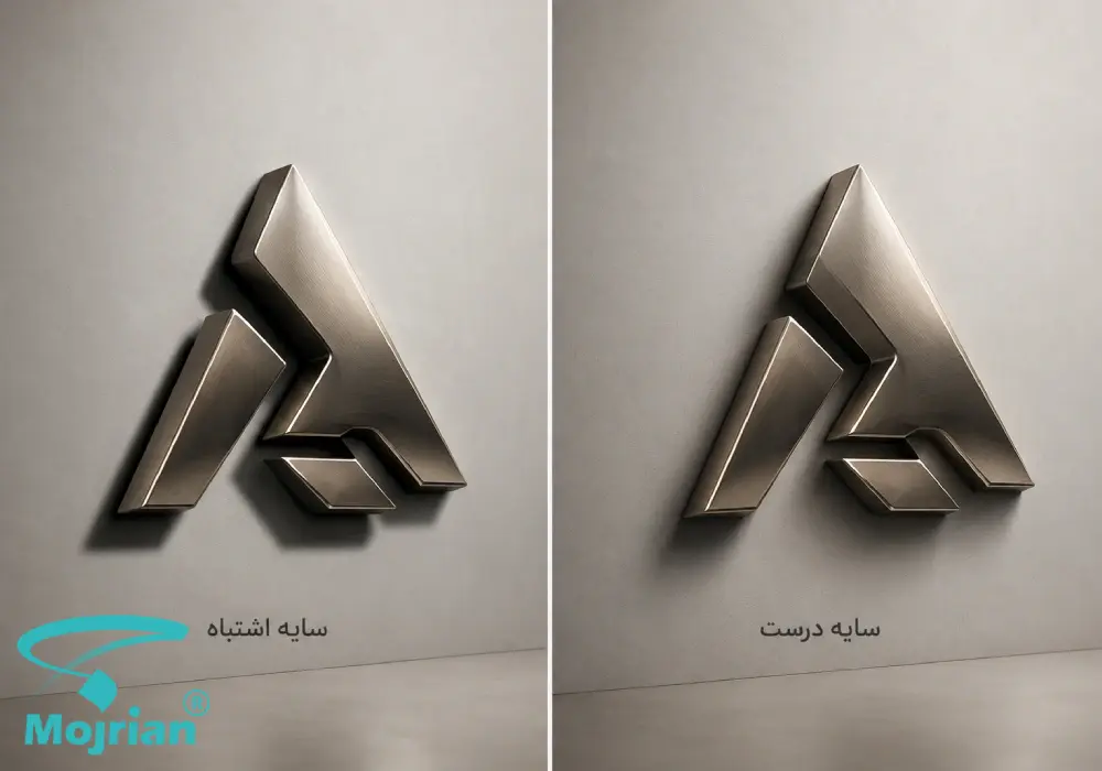 سایه در لوگو سه بعدی سایه در لوگو سه بعدی
