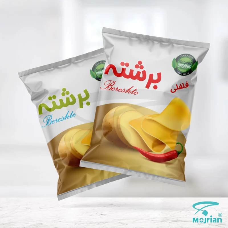 نمونه چاپ بسته بندی چیبس فلفلی