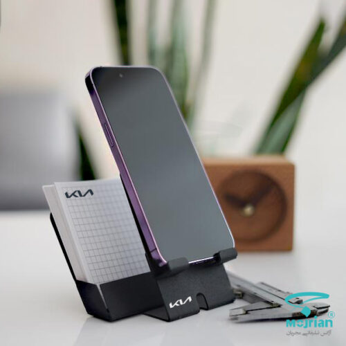 پایه موبایل و جایادداشتی مینیمال M311 دارای ۵۰ برگ ۱۰×۱۰ cm. با چاپ اختصاصی تمام رنگ لوگو سازمانی برند