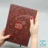 سررسید وزیری ترمو طرح گل و مرغ P935 رنگ قهوه ای با صحافی دوخت