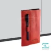 کیف یادداشت دار با خودکار H9401 چرمی رنگ قرمز با امکان چاپ لوگو بر روی آن با روش داغکوب