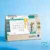 تقویم رومیزی R1119R طرح گل با ابعاد پایه 19*23 و صفحه 12*23 سانتی متر، صحافی فنری