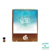 تقویم پایه چوبی رومیزی G970 با صحافی فنری سیم دوبل، داخله گلاسه ۲۰۰ گرم