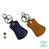 جاکلیدی چرم طبیعی تبلیغاتی N2211 از چرم گاوی درجه یک با قلاب و حلقه فلزی مقاوم. رنگ قهوه ای روشن و سرمه ای با امکان حک لوگو اختصاصی